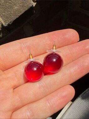 Red Bubble Stud Earrings – Women Jewelry